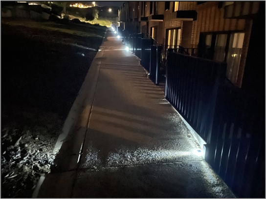 dark footpath with low lighting