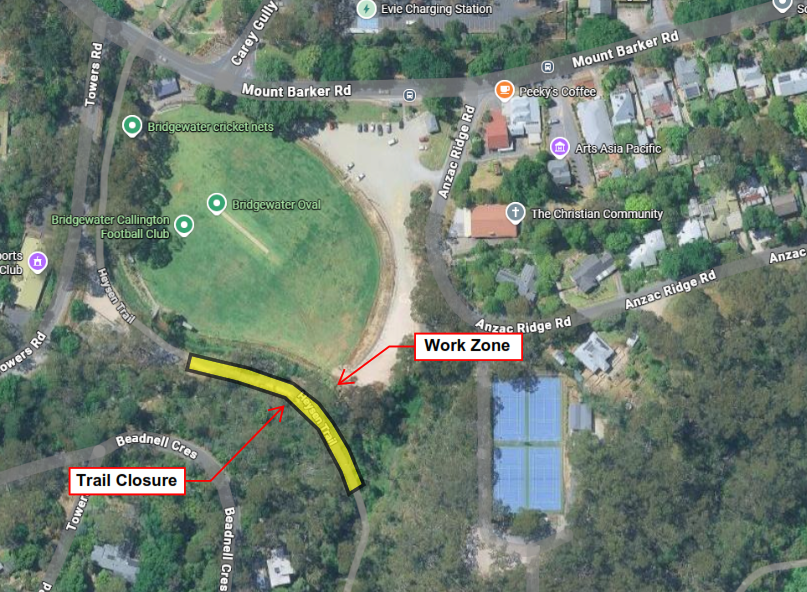 map of cox creek embankment stabilisation works